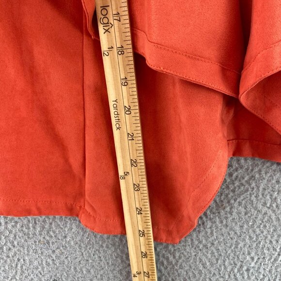 Chicos Jacket Womens 1 US 8 Orange Faux Suede Waterfall Open Front Casual Crop - Picture 7 of 9